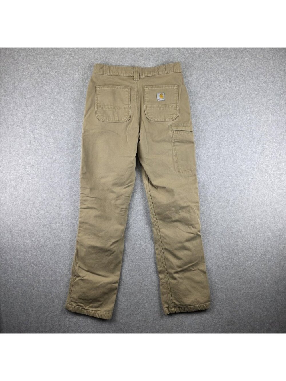 Carhartt Rugged Flex Pants Mens 30x32 Beige Knit Lined Relaxed Fit Work Canvas